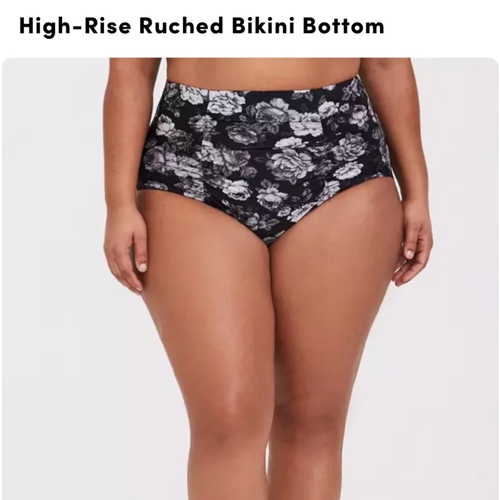 TORRID High-Rise Ruched Bikini Bottom Floral Size 2 (2X 18-20)